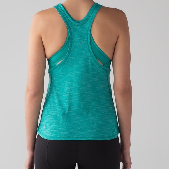 lululemon athletica Tops - Lululemon Glide and Stride Tank 4 Heathered Viridian Green / Viridian Green